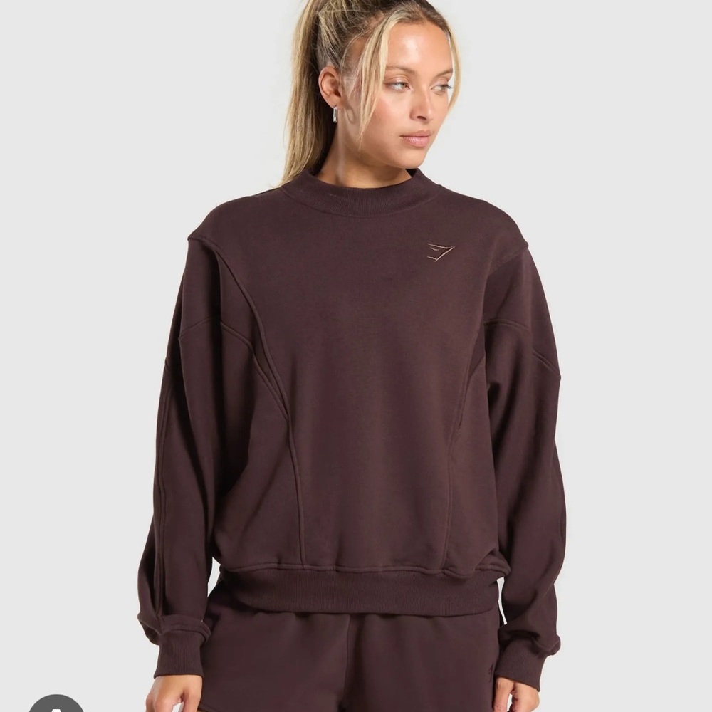 Gymshark Women's Dark Brown Crew Neck Sweater